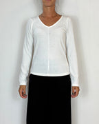 Maglia Scollo V Panna Olivia Grey