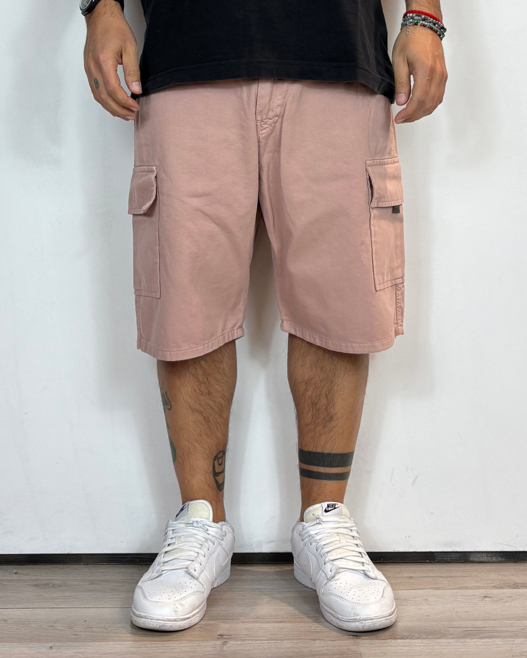 Bermuda Cargo Denim Rosa Over-D