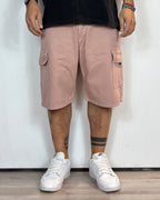 Bermuda Cargo Denim Rosa Over-D