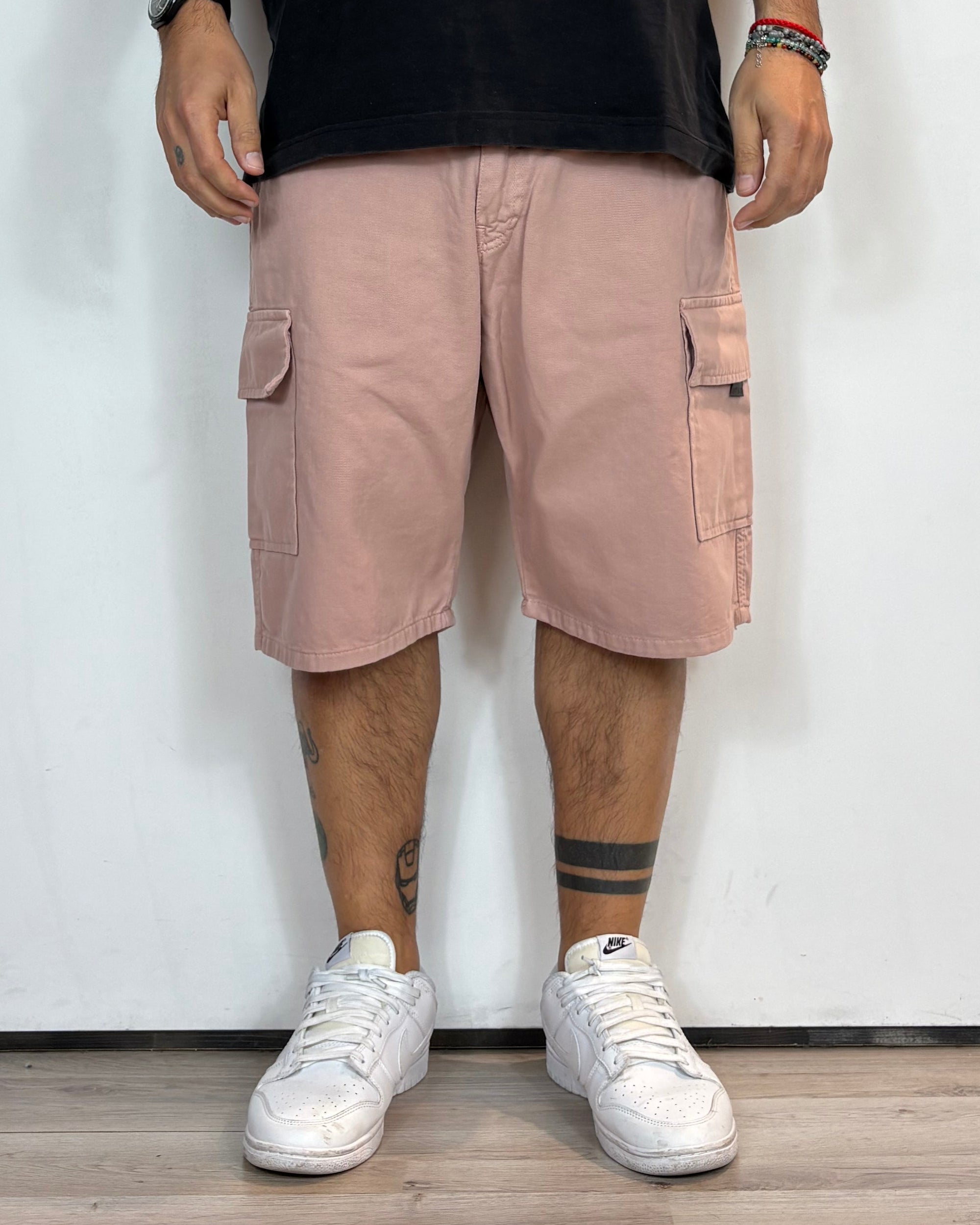 Bermuda Cargo Denim Rosa Over-D