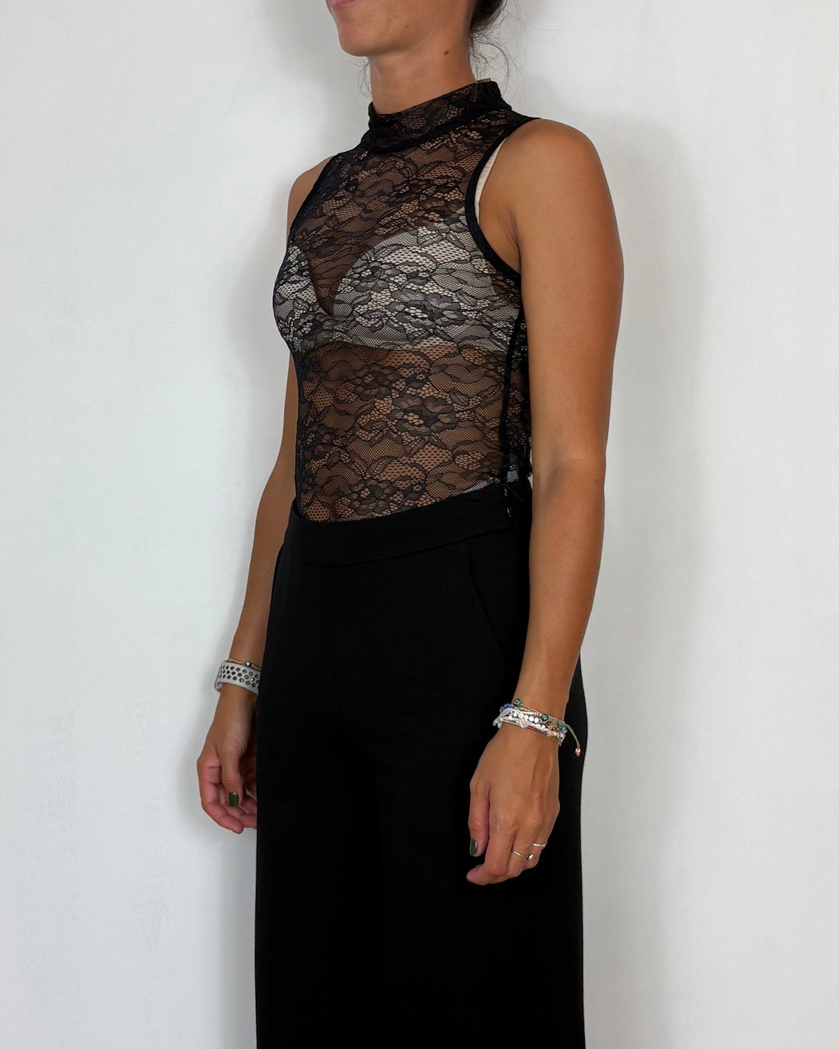 Body Pizzo Nero Olivia Grey