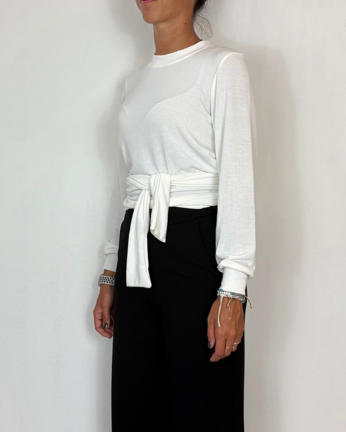 Maglia Viscosa Incrocio Panna Olivia Grey