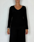 Maglia Scollo V Nero Olivia Grey