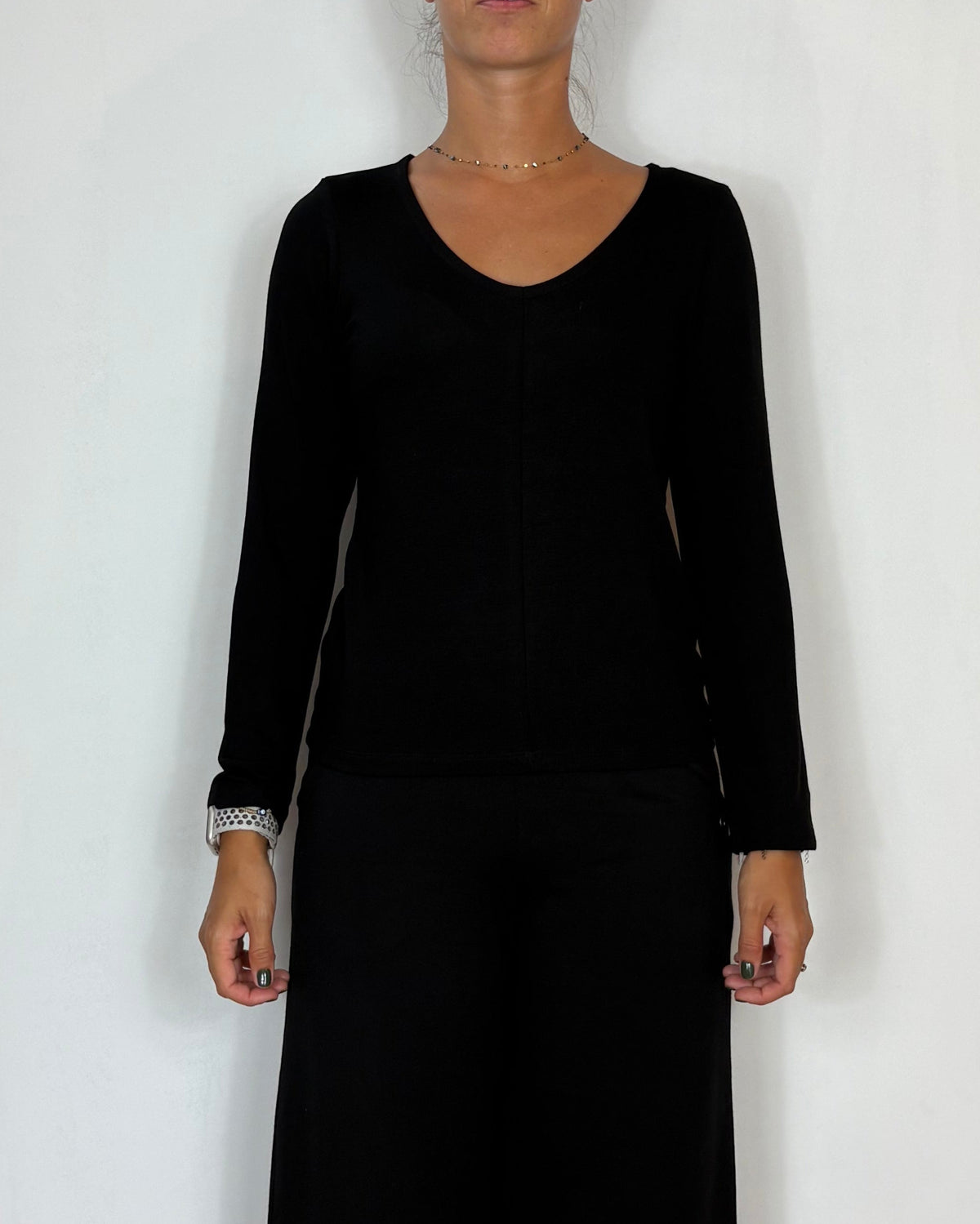 Maglia Scollo V Nero Olivia Grey