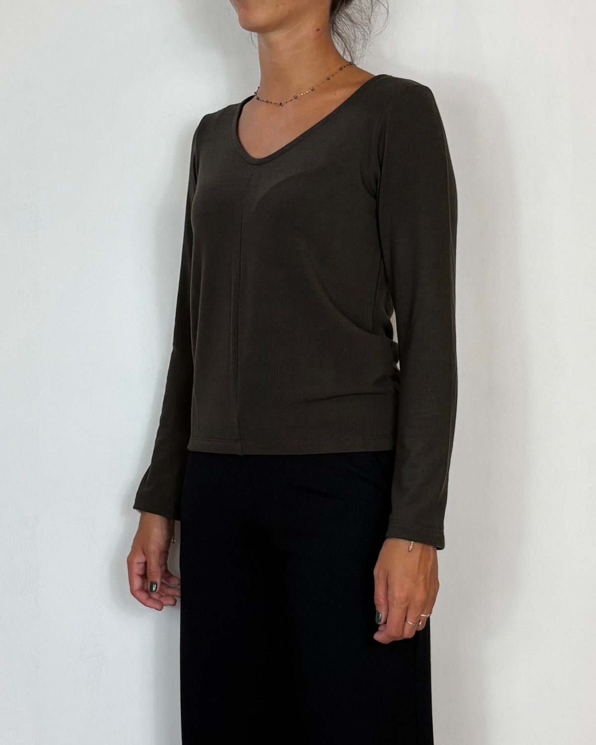 Maglia Scollo V Moro Olivia Grey