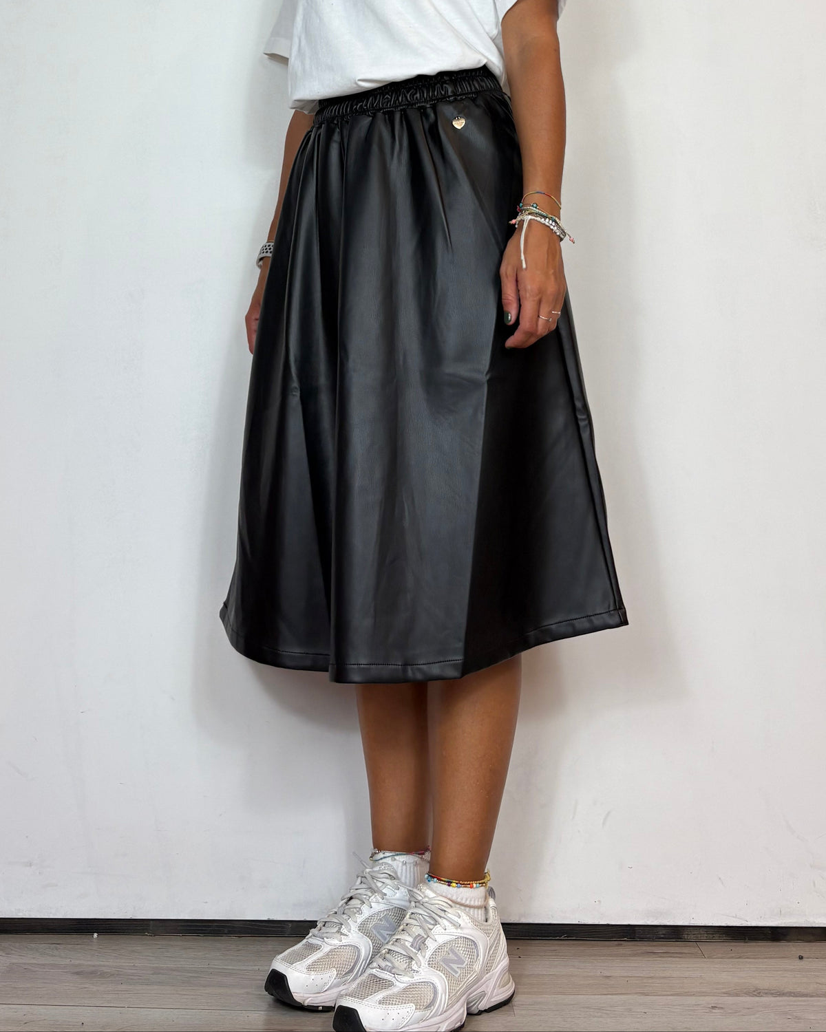 Gonna Ecopelle Nero Olivia Grey