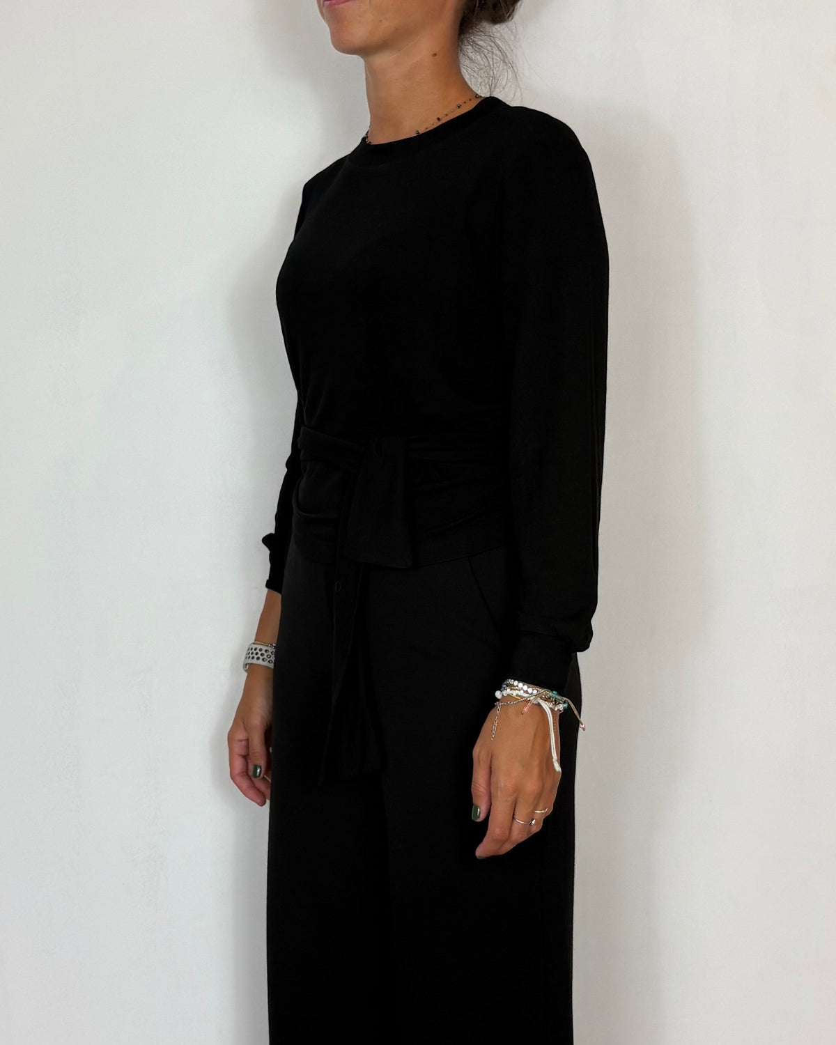 Maglia Viscosa Incrocio Nero Olivia Grey