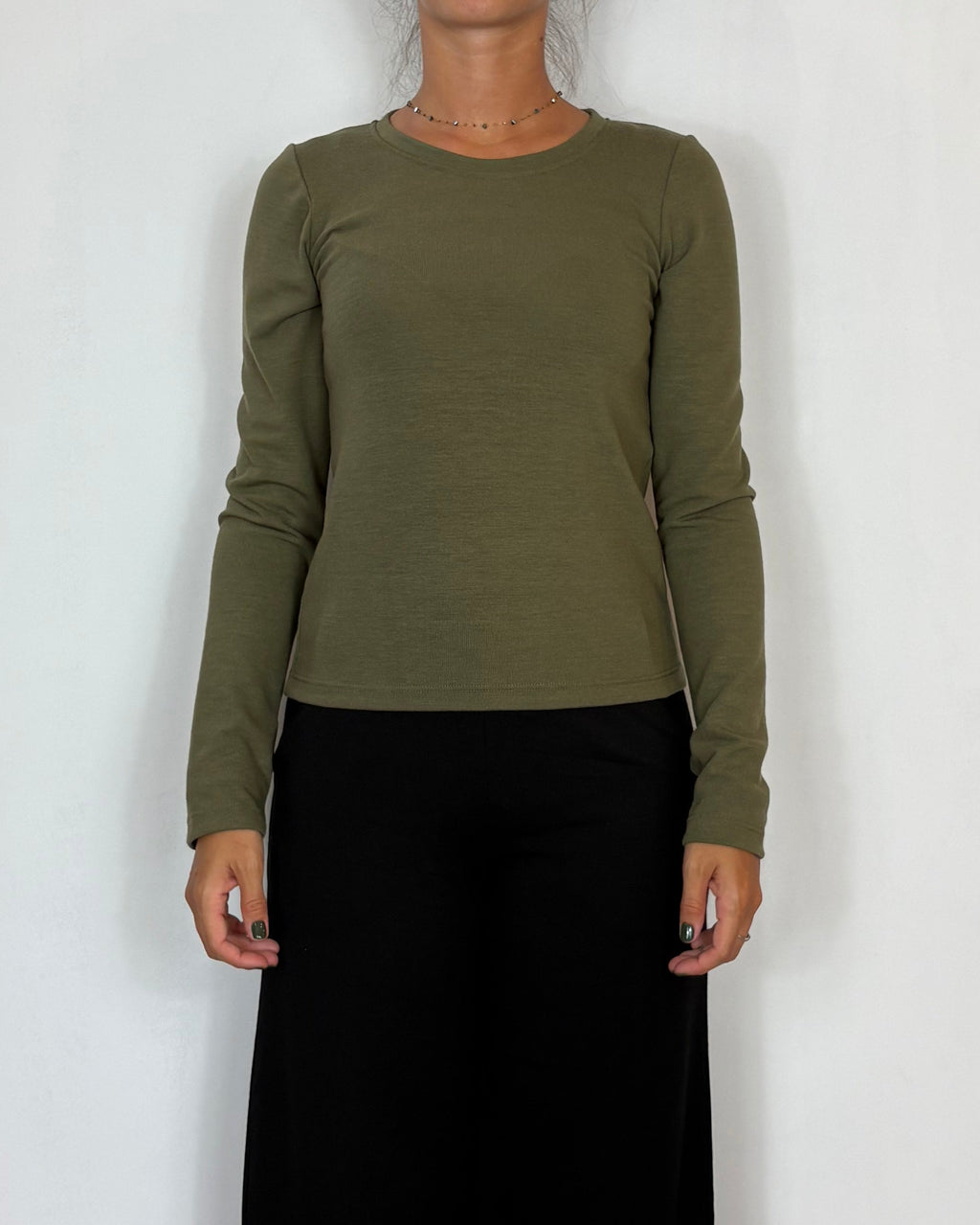 T-Shirt Girocollo Khaki Olivia Grey