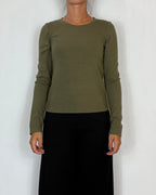 T-Shirt Girocollo Khaki Olivia Grey