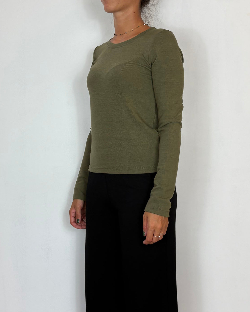 T-Shirt Girocollo Khaki Olivia Grey