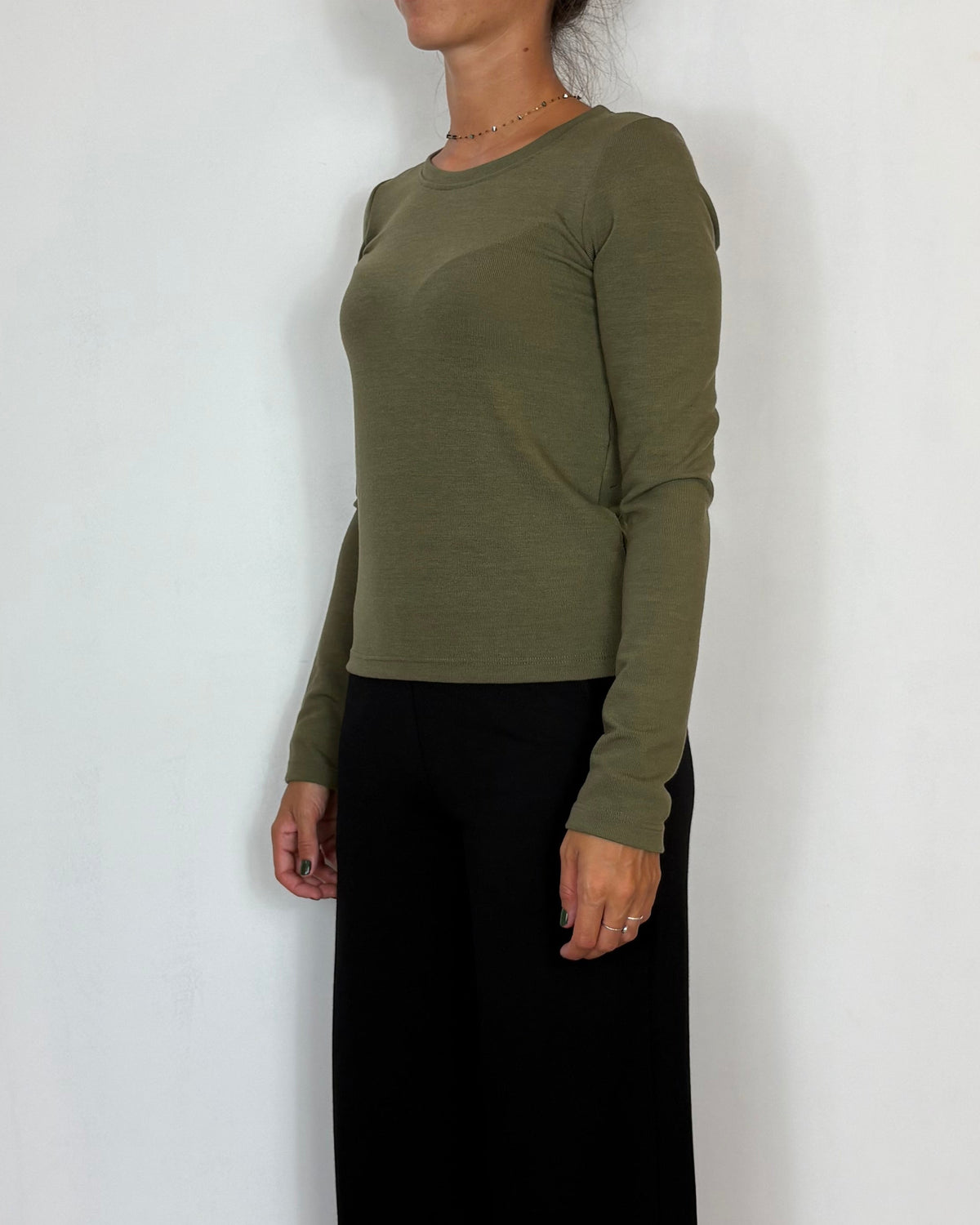 T-Shirt Girocollo Khaki Olivia Grey