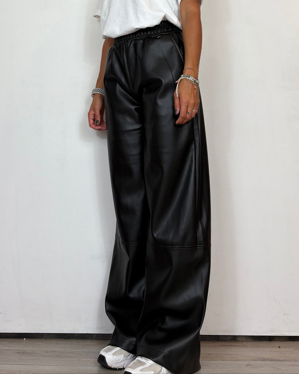 Pantalone Ecopelle Nero Olivia Grey