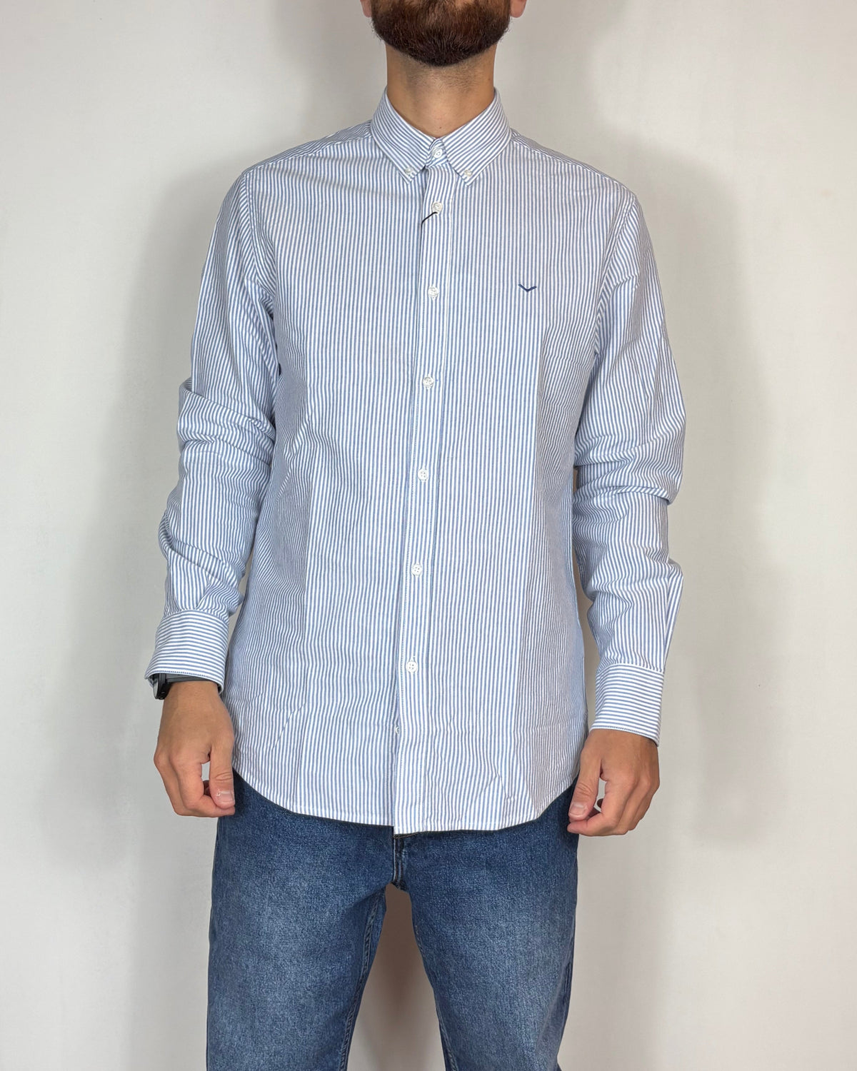 Camicia Riga Blu Boston