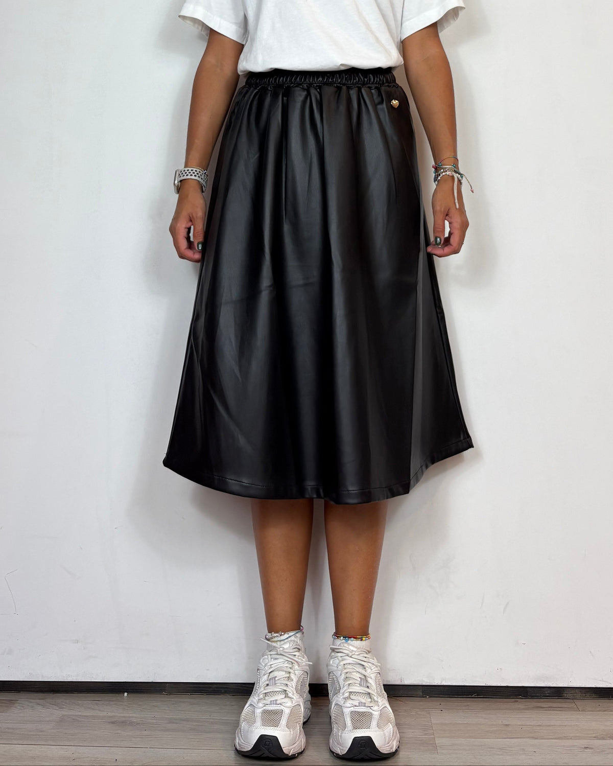 Gonna Ecopelle Nero Olivia Grey