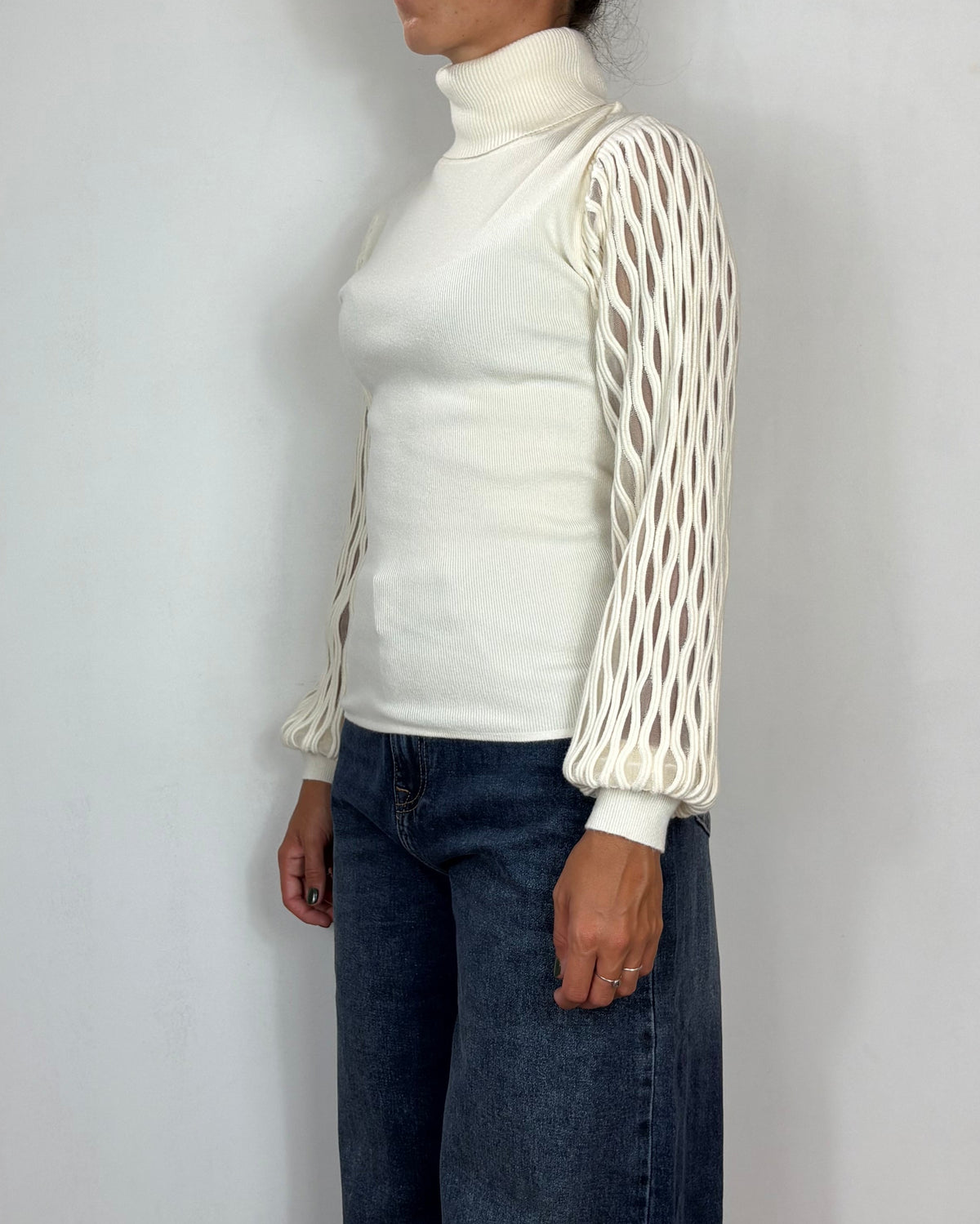 Maglia Dolce Vita Lavorata Panna Met