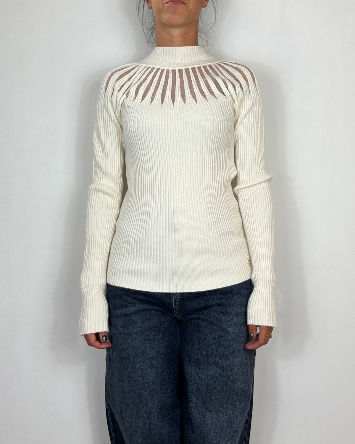 Maglia Mezzo Collo Velata Panna Met