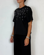 T-Shirt Applicazioni Nero Olivia Grey