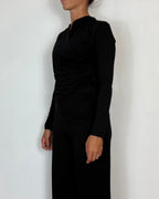 T-Shirt Incrocio Nero Olivia Grey