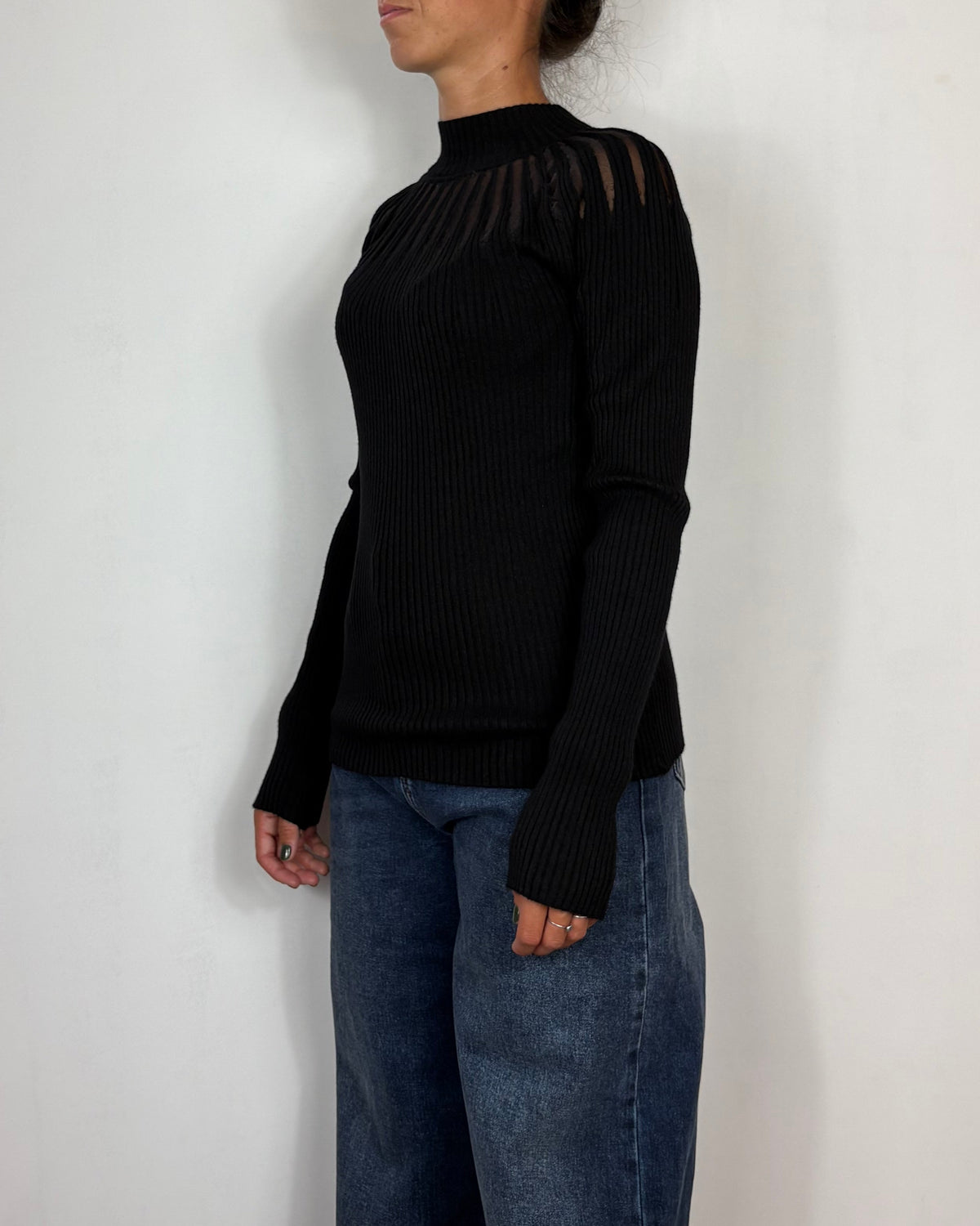 Maglia Mezzo Collo Velata Nero Met