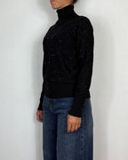 Maglia Collo Alto Lurex Nero Met